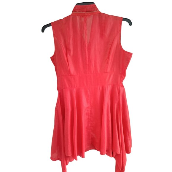 🤑$5 SALE🤑L/G 👗Puli Italy Asymmetrical orange / papaya dress tunic - Picture 2 of 9